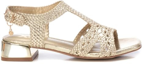 XTI - Sandalen Damen Gold - Bequeme und vielseitige Schuhe - Casual Mode - Modell 14381301 (Größe 39)