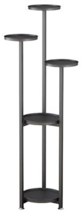 Blumenständer aus Metall, hoch, für drinnen und draußen, 100 cm, Schwarz
