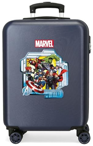 Joumma Marvel All Avengers Kabinenkoffer, blau, 38 x 55 x 20 cm, starr, 2 kg, seitlicher Kombinationsverschluss, ABS, 2 kg, 35 l, Handgepäck, blau, Talla única, Kabinenkoffer