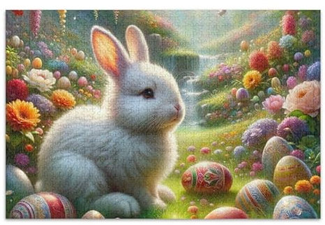 Osterhasen-Eier-Puzzle, pädagogisches und lernendes Puzzle für Erwachsene und Jugendliche, fertige Größe 74,9 x 50 cm