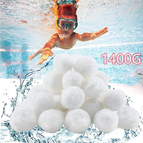 Filterbälle Pool Filterballs für Sandfilteranlagen, 1400g Filterbälle, Kann 50 kg Filtersand Ersetzen, Geeignet für Pool Filter Schwimmbad Filteranlage, Poolreinigung Zubehör. (Weiß)2025 Update