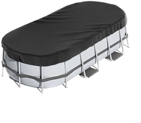 DAZZLEEX Copertura ovale per piscina, in tessuto Oxford 210D, 2,1 x 3 m, 2,1 x 4 m, 2,4 x 4,3 m, antivento, per spa e mobili da giardino per piscina fuori terra (2,1 x 4 m)