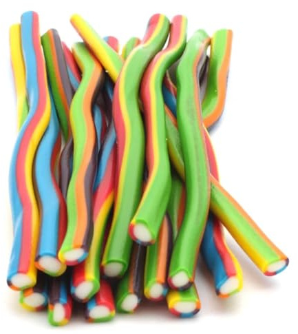 Assorted Candy Pencil Sweets–Retro Chewy Fruity Flavour (Blue Raspberry, Strawberry, Tutti Frutti, Apple, Cherry, Bubblegum, Blackcurrant, Cola) Perfect for Pick n Mix,Party Bags (500g, Rainbow)