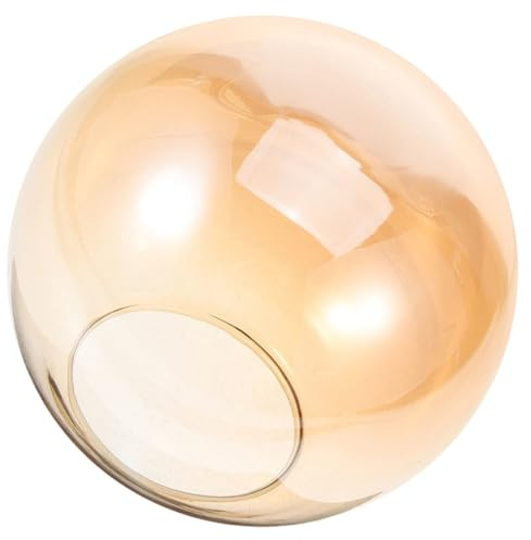 MOTHNUR Abat-jour En Verre Globe Fumé Ambre Diamètre 150 Mm x 70 Mm, Abat-jour Suspendu Translucide En Verre Solide, Remplacement Pour Luminaires Intérieurs Salon Salle à Manger