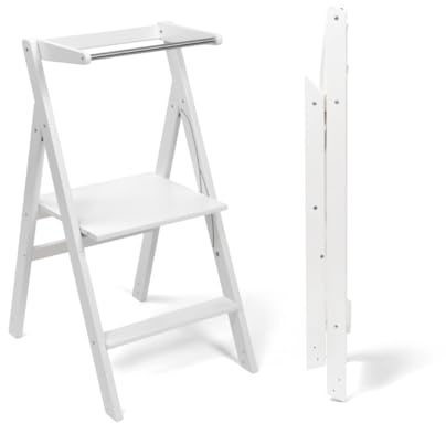 Ette Tete Faltbarer Lernturm mit Verstellbarer Höhe STEP'n'FOLD (Weiß)