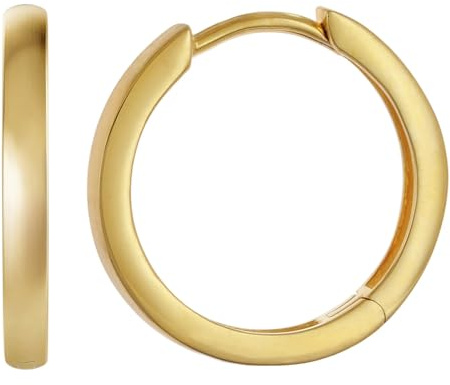 trendor Unisex Ohrringe Klapp-Creolen Gold 333/8K 16x2 mm 21694 | attraktiver Ohrschmuck für Frauen und Männer