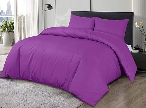 Sapphire Collection 100% Egyptian Cotton 200 Thread Count Duvet Cover With Pillow Case Bedding Set (Fuchsia, Double)
