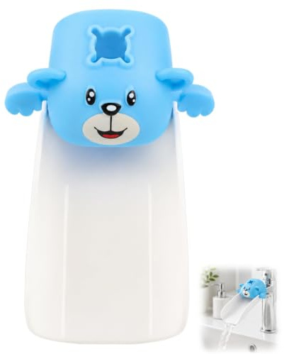 Prolunga per rubinetto con sensore di temperatura, estensione per lavello per lavabo e cucina, montaggio facile senza attrezzi, materiale in silicone morbido di colore blu