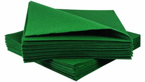 Napkins 100 x FOREST GREEN 3ply (10x100) (40cm x 40cm) (free P&P on all products)