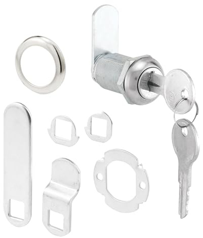 Prime-Line U 9945 Drawer and Cabinet Lock – Secure Important Files and Drawers, 1 1/8 In., Diecast Stainless Steel, Fits on 13/16 In. Max Panel Thickness (Single Pack)