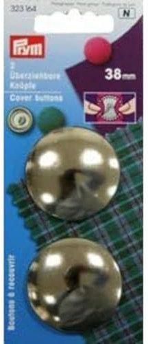 Prym Schaltfläche „Stoffbezug“, Metal, Gold, 38 mm Größe, 2