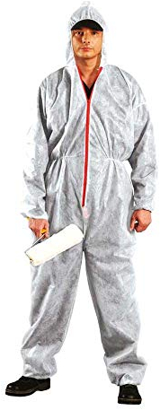 Tuta monouso con cappuccio, 953, bianco, M