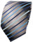 TigerTie Krawatte in türkis blau silber grau weiß schwarz gestreift - Binder Tie