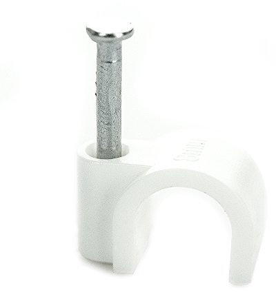 BG Electrical Round Cable Clips, Pack of 50, White, 8 mm