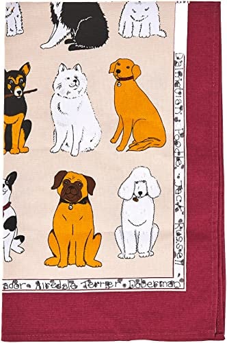 Ulster Weavers Tea Geschirrtuch (74 x 48 cm), 100% Baumwolle, waschbar, mit rotem Knochenbordüre, Küchenzubehör & Dekor-Thema, Geschenk für Hundeliebhaber, Einheitsgröße