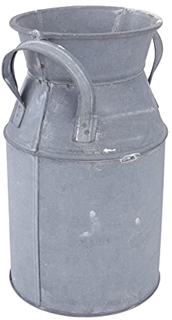 Cabilock Vintage Blumenvase Eisen Blumentopf Milchkanne Landhausstil Deko Vase Rustikal Blumeneimer Dekovase Metall Eimer Übertopf Kaktus Topf für Garten Wohnzimmer Tischdeko