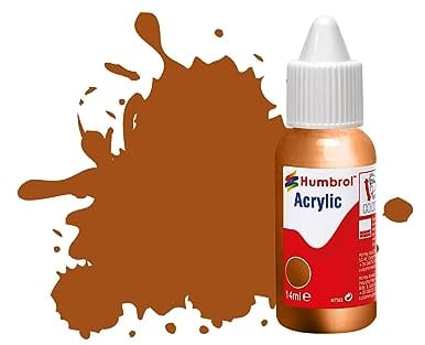 Humbrol Model Paint - DB0012 No 12 Copper - Metallic (14ml), Acrylic Paints for Models, Plastic, Metal, Wood, Glass, Ceramics and More, Acrylic Touch Up Paint - Hobby Paint Bottle for Craft Kits