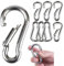 Pubiao 8 PCS Locking Carabiner Heavy Duty 304 Stainless Steel M6 Locking Carabiner Clip Gauge Steel Carabine Swivel Spring Clip for Outdoor Hiking Camping Fishing (Not for Climbing)