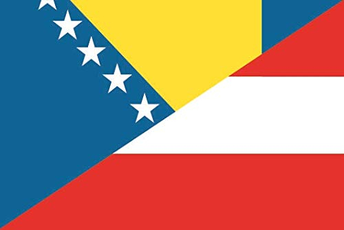 U24 Aufkleber Bosnien-Herzegowina-Österreich Flagge Fahne 8 x 5 cm Autoaufkleber Sticker