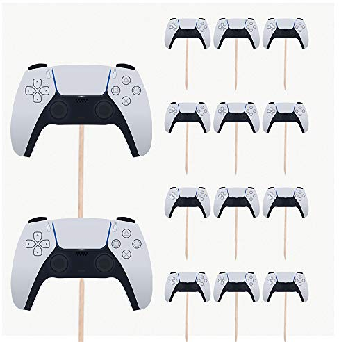 AK Giftshop Gamer Gaming Controller - Birthday - Event - Party Food - Cake Cupcakes - Picks Sticks Decorations Toppers (pack of 14)