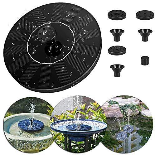 Mateju Fuente Solar, Bomba de Agua Solar, Fuente Solar Flotante para Decoracion Jardín, Baño de Pájaros, Estanque, Piscina, Césped, Patio, Exterior de Cascada (2PC,Negro)