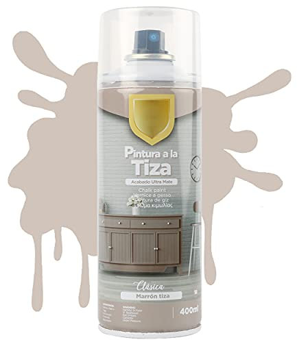 H HANSEL HOME Pintura Spray a la Tiza Acabado Ultra Mate - Marrón Tiza 400ml