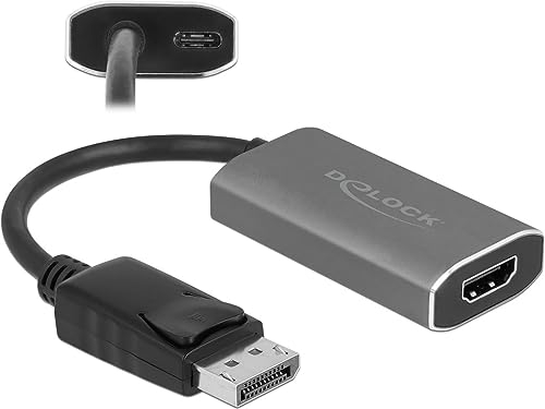 Delock Adaptateur Actif DisplayPort 1.4 vers HDMI 8K avec Fonction HDR