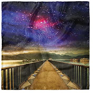ABAKUHAUS Universum Kopftuch, Galaxy Cosmos-Brücke, Haarwickel, 53 cm x 53 cm, Pale Brown Pink