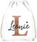 SpecialMe® Kinder Turnbeutel mit Name Buchstabe Monogramm Initiale personalisierte Geschenke Mädchen Jungen Weiss-kupferfarben Unisize