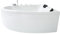 Basera® Eck-Badewanne Guam 180 x 130 cm für 2 Personen mit Wasserfall, LED-Ambiente und Kopfstützen