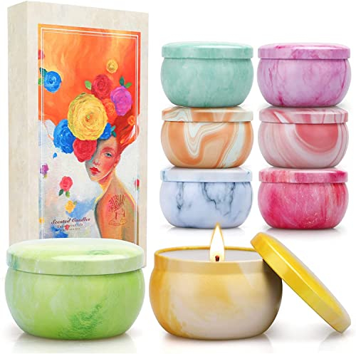 Duftkerzen Geschenkset für Frauen, 8 Pack Duftkerzen Geschenkset für Freundin Lange Brenndauer Kerzen Set,Natürliches SojaWachs Kerze für Muttertag,Valentinstag,Geburtstag,Aromatherapie, Bad, Yoga