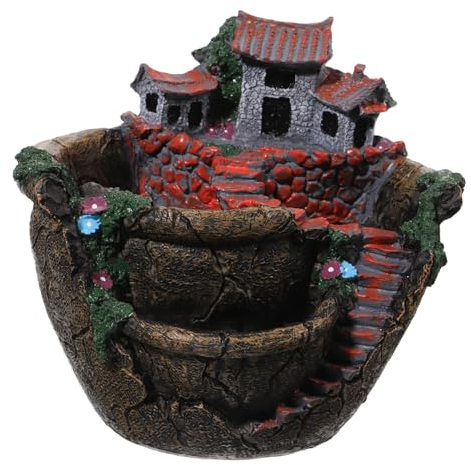 TOPBATHY Blumentöpfe Feenhaus Blumentopf Micro Landschaft Künstliche Sukkulente Blumentopf Sukkulente Blumentopf Antennengarten Topf Rack H?ngende Gartendesign mit Sü?em Blumendekorationen