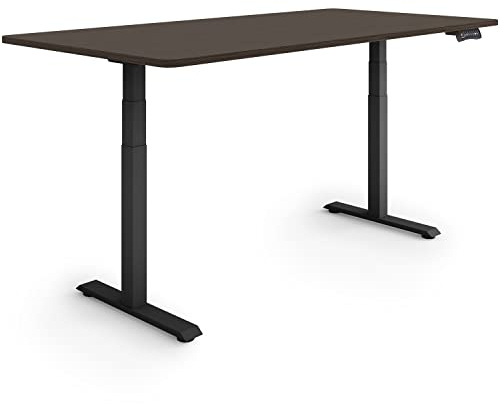 ESMART Germany EZX-132BE 160x80cm Ebenholz Dekor Ergonomischer Steh-Sitz-Schreibtisch Stufenlos elektrisch höhenverstellbar 60,5-125,5 cm 3 x Memory Aktivitätserinnerung Schnelle Montage