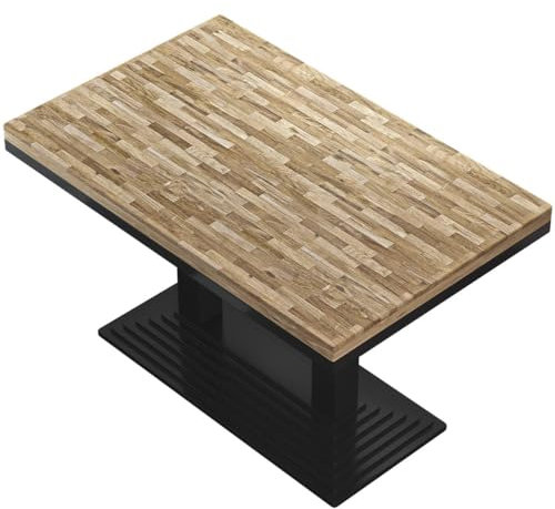 GGMMÖBEL MASSIV-Steel | Esstischplatte | Tischplatte | Bistro Massivtischplatte | 120x70cm | Eiche