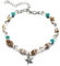 LEEQBCR 1 Piece Shell Anklet Starfish Turquoise Ankle Bracelet Silver Anklet Jewellery for Women and Girls