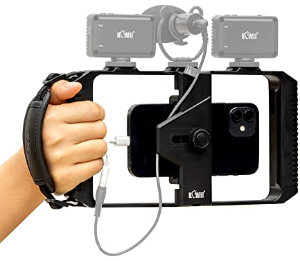 Plataforma de Video para teléfono Inteligente con Correa para la muñeca, estabilizador de teléfono, Jaula de Plataforma de filmación portátil para Vlogging Youtube Tiktok, para iPhone 13 12 11 X XS
