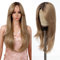 Style Icon Perücke Lace Front Wigs 26 Inches Layered Wigs with Bangs Door Curtain Style Super Long Wigs Synthetic Wig 5 inches Middle Part Wig (26 Inch, RT6/23C)