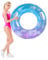 Schwimming Ring Erwachsene Schwimmring Mit Griff Schwimmreifen Regenbogen Pailletten Runden Schwimmring Schwimmringrohr für Poolassistenzschwimmen Sommerpoolparty Badering Ca. 90 cm