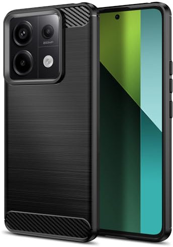Qiinogow Funda para Xiaomi Redmi Note 13 Pro 5G, Antigolpes Carcasa con Suave de TPU, Capa Ultrafina de Fibra de Carbono (Negro)