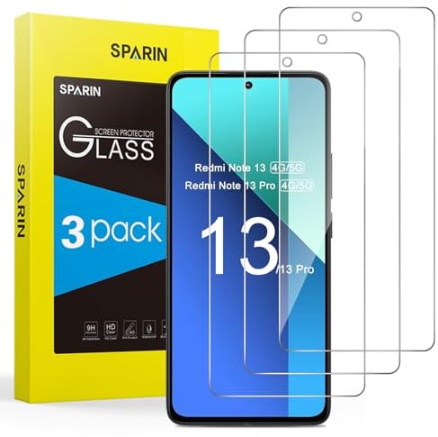 SPARIN 3 Stück Panzer Schutz Glas für Xiaomi Redmi Note 13 und Note 13 Pro 4G/5G(nicht Pro+) 6,67 Zoll, 9H Härte Schutzfolie für Redmi Note 13/13 Pro, HD Displayschutzfolie,Anti-Kratzen