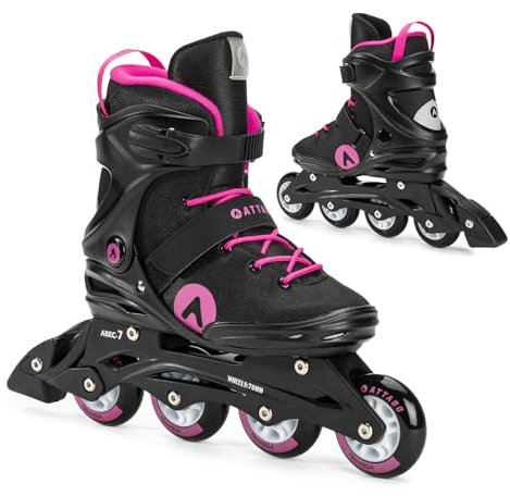 ATTABO Fitness Inline Skates Damen Cyclone Größe 41 EU Inliner Rollschuhe mit ABEC-7-Lager Räder PU 82A Halbharte TPR Komfort Stabilität Dreifache Anpassung Roller Skates für Frauen in Rosa