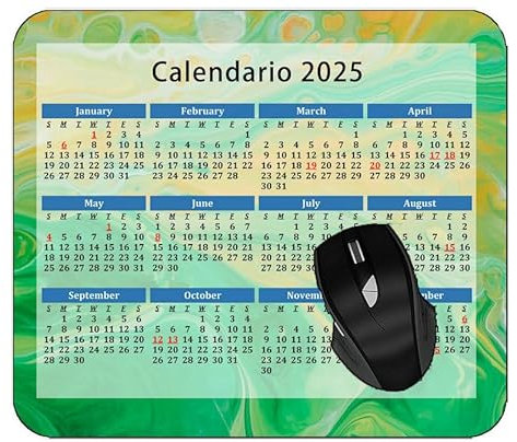 Gaming Mouse Pad 2025 Year CalendarShape Background Light Stone Desktop Notebook Mouse Mat for Working and Gaming