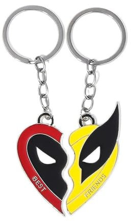 HSAJS 2 Stück Schlüsselbund Marvel Deadpool Keychains Schlüsselring Superhero Dead Heroes Anhänger Schlusselanhanger Schlusselhalter