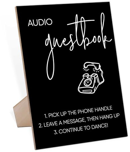 Audio Guest Book Sign, Minimalist Wooden Sign With Stand, Wedding Reception Signs, Party Supplies, Bridal Shower Centerpieces, Engagement Party Decorations, Sign Our Guest Book Signs For Wedding-3