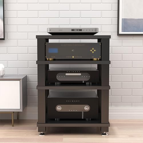 Genérico Estante para Consola de Videojuegos con Soporte para Medios AV, estantes y Soportes estéreo con estantes de Almacenamiento, Torre de Estante de Audio, Estante de Audio Consolas