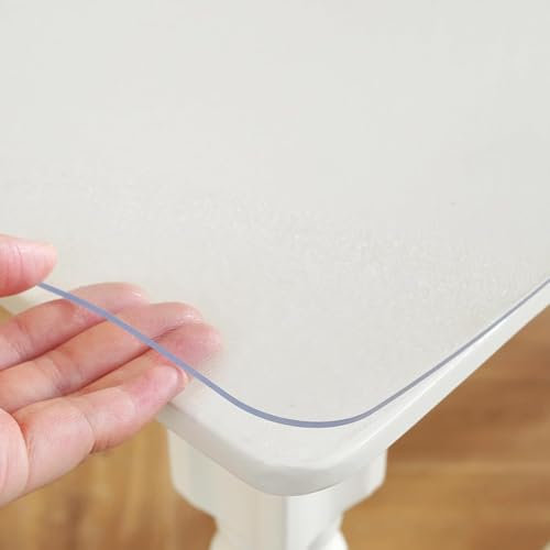 Sous-main de bureau en PVC transparent 2 mm pour verre, table à manger, meubles, plan de travail, toute surface devant être protégée (50 x 100 cm)
