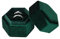 WisePoint Samt Ringschachtel, Hexagon Hochzeit Ring Box Aufbewahrungsring Ring Halter mit zwei Slots, Schmuck Geschenk Box für Vorschlag Verlobung,Hochzeit, Zeremonie (grün-M)