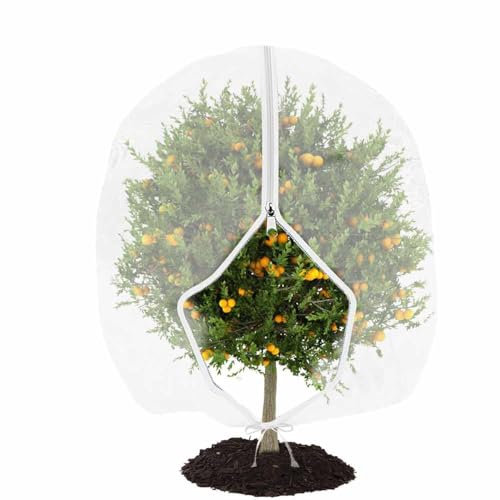 Fruit Tree Netting Bird Protection with Zipper, Bird Netting for Garden, Insect Mesh Net with Drawstring, Plants Fine Mesh Cover Nets for Vegetables Fruit Strawberry Bush (120x180cm)