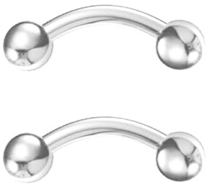 Body CAC 14G/16G/18G Titan Gebogen Barbell Bananen-Barbell,Rook Bridge Helix Augenbrauenringe Piercing Schmuck 6mm/8mm/10mm/12mm