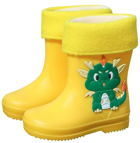 Stivali da pioggia imbottiti per bambini cartone animato carino stivale antipioggia bambino ragazza inverno stivale gomma antiscivolo stivale acqua stivali e stivaletti ragazza ragazzo scarpa
